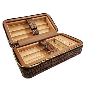 Fabricante de humidores de madera de alta calidad - Caja humidora de madera con pintura de alto brillo - Almacenamiento de humidor de madera con revestimiento de cuero - Caja de madera
