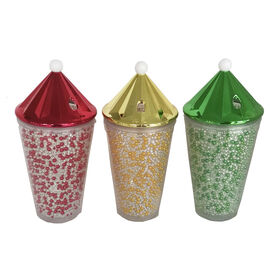 Wholesale creative 16OZ double wall plastic tumblers with pearl plastic tumbler with lid and straw