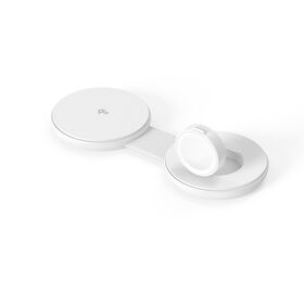Foldable 15W fast Charging Dock Power Station 2 in 1 Qi2 Magnetic Wireless Charger Pad for Apple Watch Phone