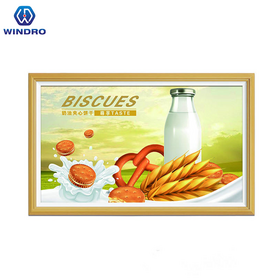 27 Inci WiFi Cloud Digital Signage Bingkai Foto Pemutaran Video 1920x1080 LCD Sentuh Bingkai Kayu Pemutar Iklan untuk Mal