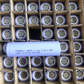 Batterie Rechargeable 18650 3.6 Volts Li-ion 3500mAh Tête Plate 18650 pour Lampes Frontales et Lampes Torches, Phare