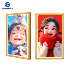 شاشة LCD FHD 1920*1080 Android 11 Rk3566 Rk3568 بإطار خشبي، إطار صور رقمي LCD WiFi مبتكر للتثبيت على الحائط