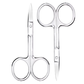 Tijeras de acero inoxidable para maquillaje de belleza para recortar cejas, cortar pestañas postizas, recortar vello nasal, herramienta de corte de precisión