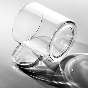 Caneca Grande de 414 ml com Boca Larga para Bebidas Quentes com Mocha, Caneca de Expresso Transparente com Alça, Sem Chumbo, Perfeita para Lattes/Cappuccinos/Chocolate Quente