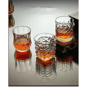 9 Oz Karen Carve Patterns Designs Glass for Liquor Wine Whisky Beer Jucie Beverage