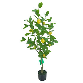Árbol de LIMÓN verde artificial barato de 160 cm con hojas verdes y maceta de plástico negro, superventas 2025