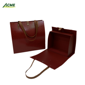 Wholesale Supplier Valentine's Day Portable Imitation Leather Cardboard Flower Gift Box