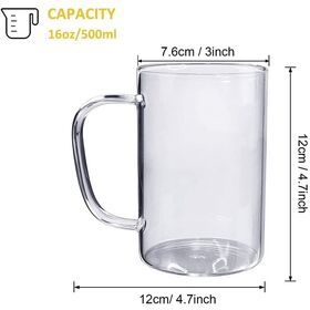 Canecas de café de vidro de 300 ml com alça, ideais para chá, cappuccino, latte, leite e bebidas quentes