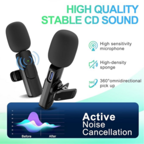 Wholesale Professional Wireless Lavalier Microphone for iPhone, Android - Plug and Play Wireless Noise Cancelling Mini Microphone