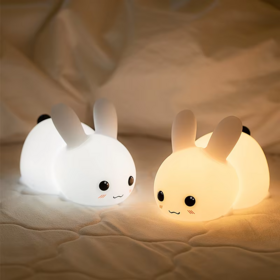 Lampe de nuit lapin en silicone avec télécommande RGB de haute qualité en gros 2025 pour chambre à coucher