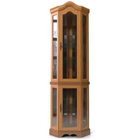 Pemasok Furnitur Struktur KD dengan BSCI - Lemari Pajangan Sudut Kayu dengan Pintu Kaca - Pemasok Lemari Antik Kayu - Lemari Kayu