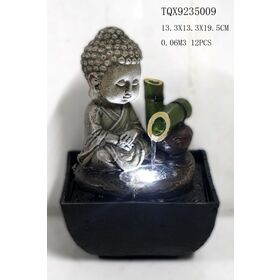 Fuente de agua de mesa interior con estatua de Feng Shui de la cultura china, pequeño regalo a precio de fábrica con bomba LED, producto promocional