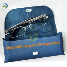 Factory OEM private mold bluetooth smart glasses with charging case AI glasses charging case