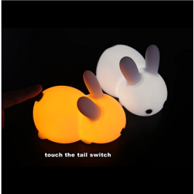 Veilleuse LED en Silicone Lampe Lapin Blanc Lampe Tactile de Jade Lumière de Toilette Lampes d'Amitié Chambre de Bébé Lampes de Chambre d'Amis