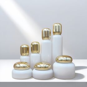Fabrikpreis 20-120 ml Kosmetische Glas Luxus Lotion Pumpflasche und Tiegel Set - OEM Anpassung