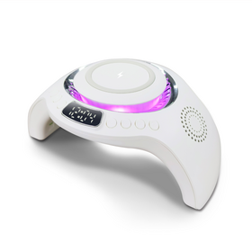 M10 15W Qi Wireless Charging Station with Bluetooth 5.0 Speaker, UV Sterilizer & Digital Alarm Clock