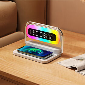 M11 Universal Charging Pad with Bluetooth 5.3, Digital Clock & Customizable RGB Night Light