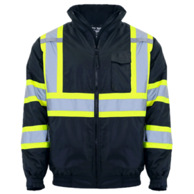 Safety Apparel Men Black Hi Vis Work Jacket Warm Winter Jacket for Construction Workers