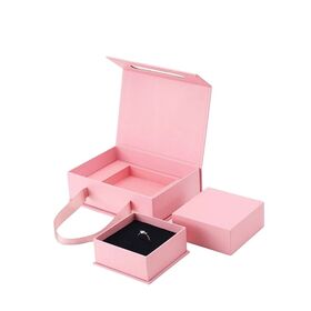Custom Luxury 2 Piece and Base Rigid Paper Cardboard Gift Packaging Jewelry Box With Foam Insert Joyeros De Viaje Packaging