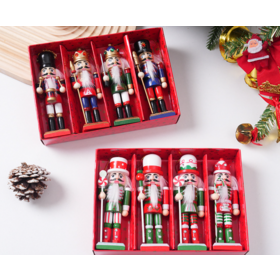 Wholesale nutcrackers 12.5CM soldier home decorations, wooden puppet small ornaments, pendants, Christmas decorations