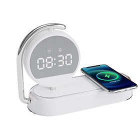 Chargeur sans fil 3 en 1 OEM K01T avec horloge créative et veilleuse - Charge rapide pour appareils mobiles