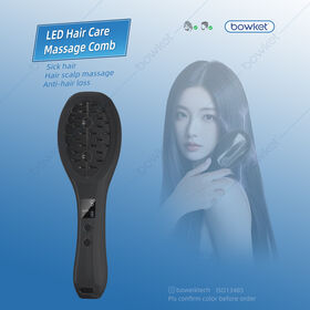 Sikat Pijat Rambut Laser Elektrik untuk Terapi Anti Rambut Rontok dengan Minyak Esensial Atomisasi, Ion, Getaran, dan Lampu Merah/Biru