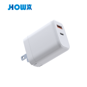 Tragbares US-Stecker-Wandladegerät 65W Dual-Port USB-C-Handyladegerät mit ETL FCC-Zertifizierung