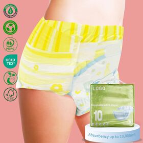 Couches Pour Adultes Réutilisables - Sous-vêtements Incontinence Lavables, Haute Absorption, Bleu Clair