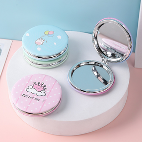 Miroir De Poche Pliant Pour Maquillage - Compact, Couleur Café, Métal Et Miroir, Parfait Pour Voyages