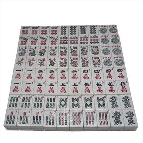 Jeu de Mahjong Américain avec 166 Tuiles Blanches Gravées pour Mahjong Occidental, avec Étui de Transport Format Voyage et Dés - Mahjong Personnalisé