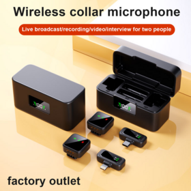 Wholesale/OEM Wireless Mic with Charging Case, Lavalier Microphone Compatible for Type-C & iPhone, Noise Reduction Lapel Mic