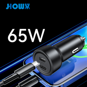 Wholesale Price Electric Extension PD 65W 2 Ports Fast Charging Phone Car Charger Plug Adapter