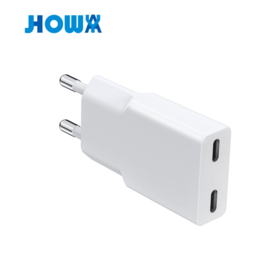 شاحن سفر نحيف بقابس أوروبي USB من النوع C بقدرة 20 وات 25 وات 30 وات - محول طاقة محمول للهاتف الخلوي