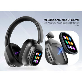 Professional Over Ear Bluetooth Headphones with Magnetic Touch Panel, Hybrid ANC, ENC Mic for Calls, Ideal for Office/Remote Work