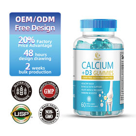 OEM Factory Direct Natural Healthcare Supplement Gummies for Bone Strength Supports Calcium Vitamin D3 Iron Zinc Selenium