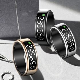 Stainless steel Bluetooth smart ring, sleep monitoring, waterproof health tracking, blood oxygen, gesture sliding, light reminder