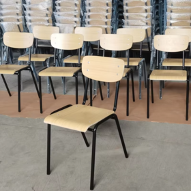 Wholesale Durable Sturdy Functional Space Saving Simple Style Student Wood Chair Set with Writing Board for Classrooms