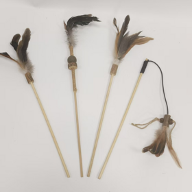 Juguete interactivo para gatos con pluma, silvervine y cuerda de cáñamo - Varita para gatos de alta calidad al por mayor
