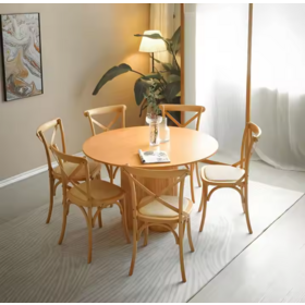 Modern Durable Sturdy Elegant Comfortable Simple Style Wooden Cross Back Dining Chair for Restaurants and Homes