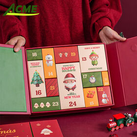 Boîte Calendrier de l'Avent de Noël 2025 Prête à Être Expédiée, Boîte Calendrier de l'Avent Vide de 12 Jours pour le Compte à Rebours