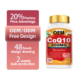 OEM CoQ10 200mg Softgels High Absorption Heart Health Energy Support Supplement for Men Women Custom Branding Available