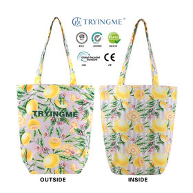 2026 Customized Two Layers of Fabric Colorful Printing Style One Shoulder Cotton Bag Canvas Tote Bag for Girls Simple and Elegant