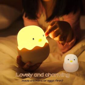 Custom Logo Led Light Toy Touch Sensor Chicken Silicone LED Rechargeable Desk Lamp LED Night Light for Kids Baby Children Room