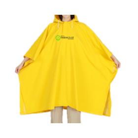 Heavy Duty Rain Gear Women's Waterproof Rain Poncho PVC Polyester 0.32mm Yellow Poncho for Outdoor Work