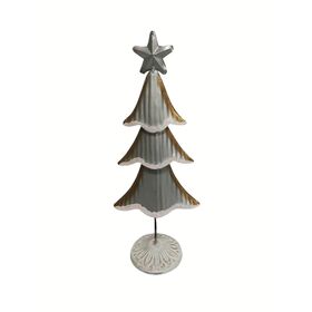 Adornos navideños de metal OEM para regalos de temporada, árbol de Navidad para decoración de interiores de mesa