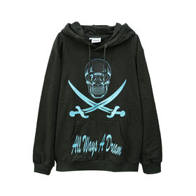 Autumn Wholesale Women Men's Hoodies Sweatshirts Custom Zip up Unisex Black Skull Skeleton Hoodie Men