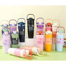Wholesale cartoon-patterned handle cups, 30oz car cups, 304 stainless steel vacuum insulated Stainless Steel mug
