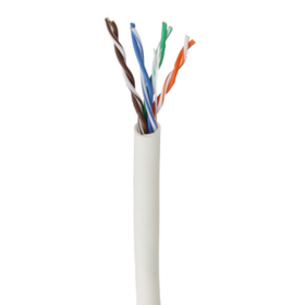 كابل CAT5E UTP لشبكة LAN إيثرنت بطول 1000 قدم، سلك CCA صلب 24AWG 0.5 مم، لون أبيض PVC، صندوق سحب 305 متر للاستخدام الداخلي
