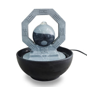 Supplier Indoor resin relaxing water fountain fengshui zen decor with pump LED for home office tabletop