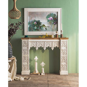 Table Console d'Entrée en Bois Blanc, Reproduction Antique, Meuble